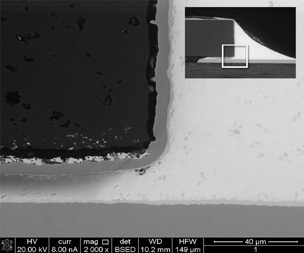 Electronics analysis - SEM microscopy image